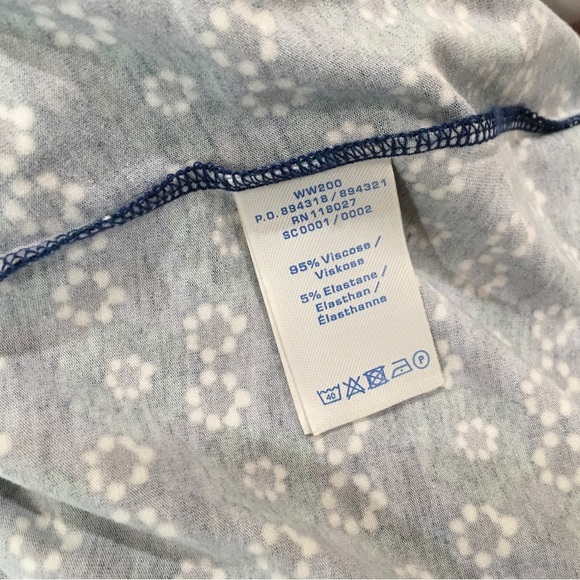 Boden Women’s 8 Jersey Sheath Dress Floral Printed Blue Green Stretch Feminine - Picture 4 of 5